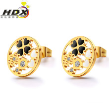 Edelstahl Zubehör Geschenk Ohrringe Mode Schmuck Gold Ohrstecker (hdx1133)